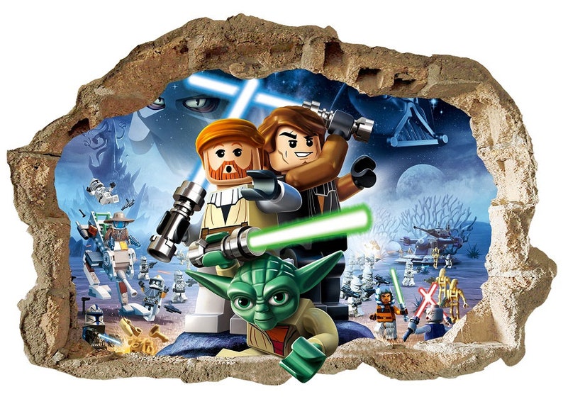 Lego wall decal Star Wars wall sticker BEDROOM BOYS Decal Etsy