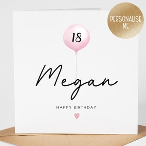 Personalised 18th Birthday Card Daughter, Granddaughter - 18th Birthday Card Girl, 18th Birthday, 18th Birthday Gift for girl (005)