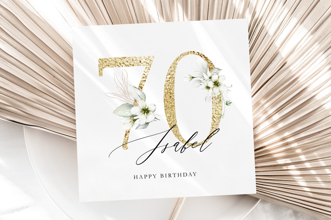 Personalised 70th Birthday Card for Her - 70th Birthday Card for Woman ...