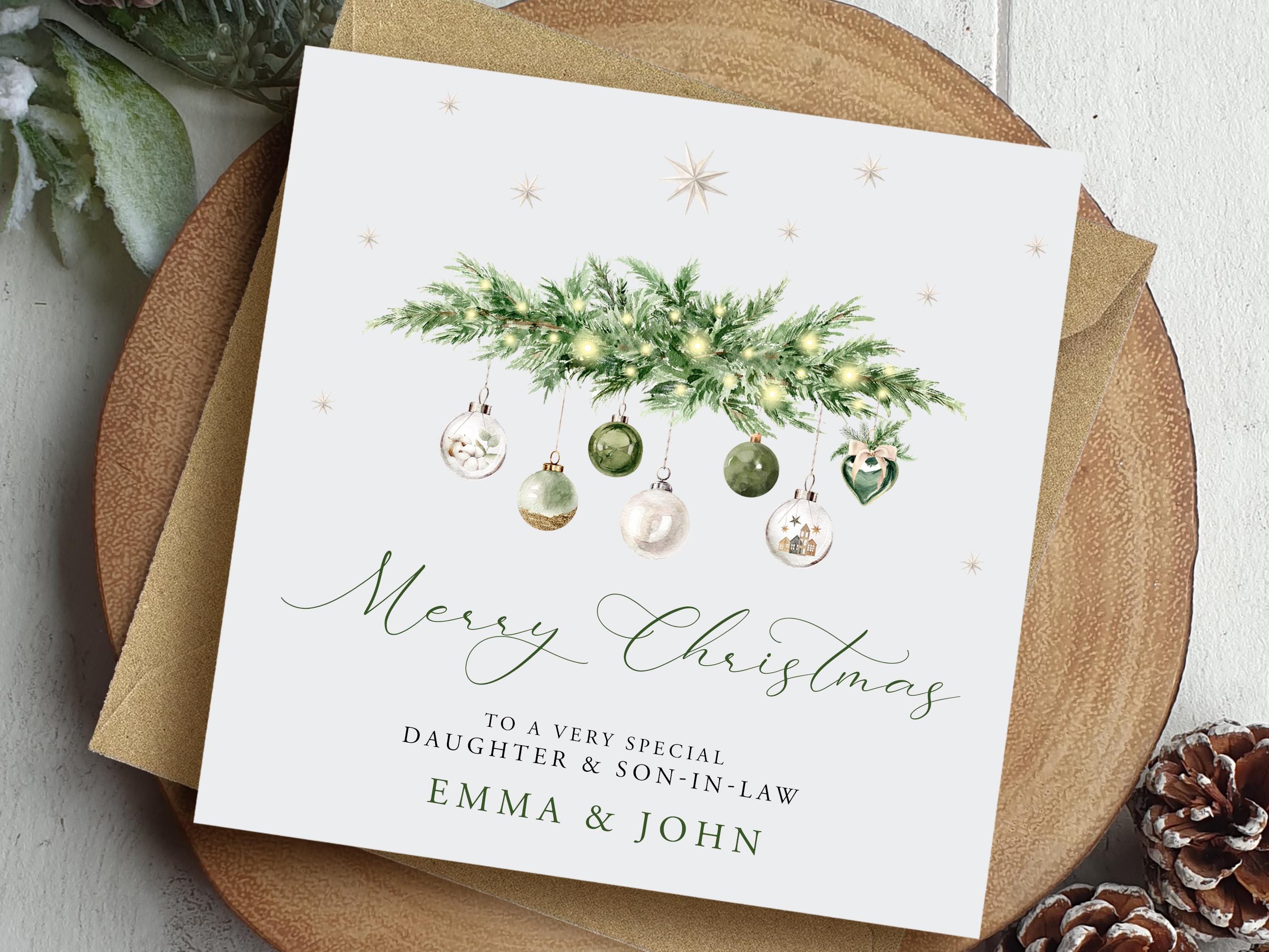 Personalised Daughter and Son in Law Christmas Card, Daughter and