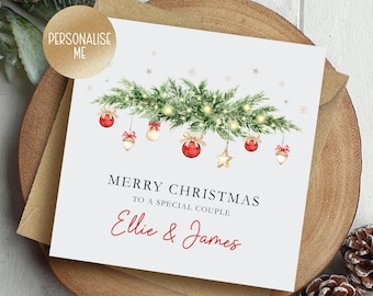 Personalised Christmas Card for a Special Couple, Christmas Card To Both Of You, Christmas Card for Friends (001)