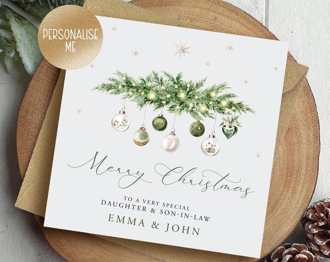 Olivia Samuel Weihnachtskarte Für Tochter & Schwiegersohn – Zwei Rotkehlchen Design, A5 (148x210 Mm) Mit Umschlag