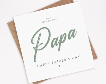 Father's Day Card for Papa, Happy Father's Day to Very Special Papa , Hearts, Best Papa Card, Card from Son, from Daughter, Dad, Papa (055)