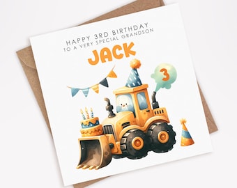 Carte d'anniversaire personnalisée pour garçon, petit-fils, fils, neveu (011)