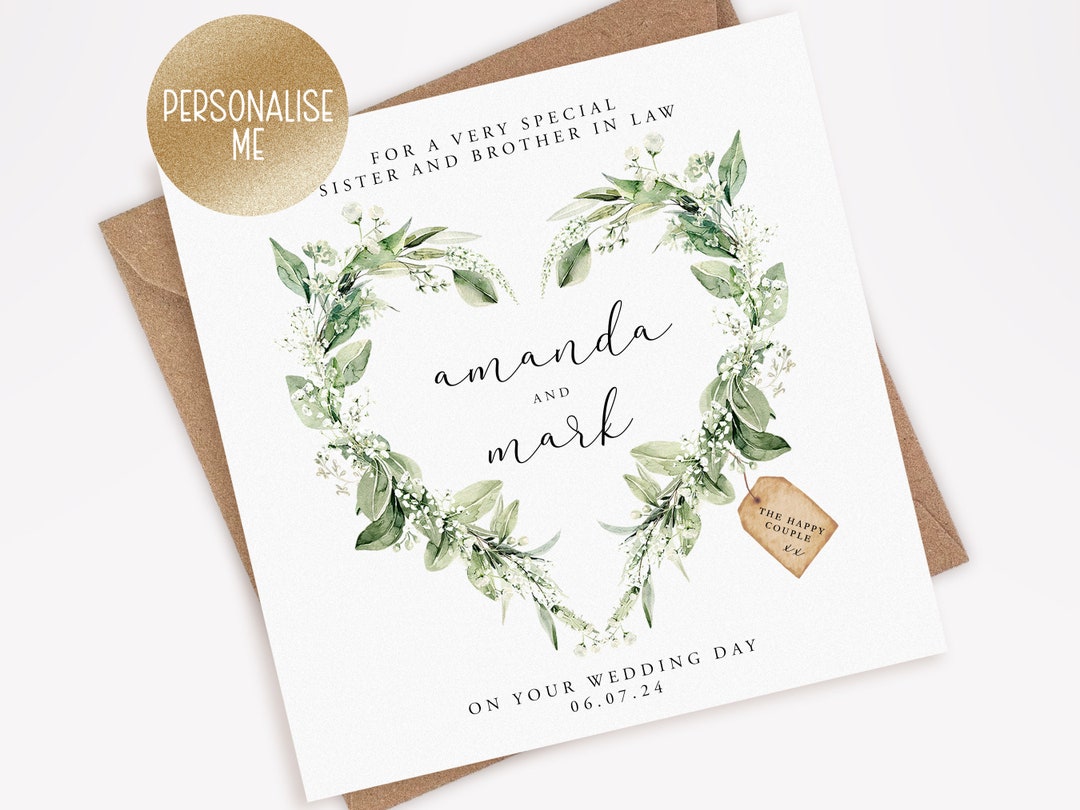 Personalised Sister and Brother in Law Wedding Card - Sister and