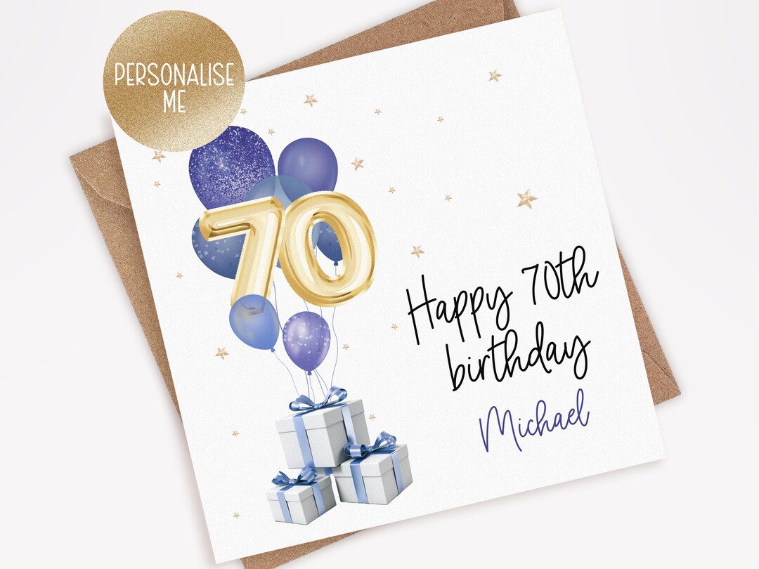 Personalised 70th Birthday Card for Him, 70th Birthday Card, for Dad ...