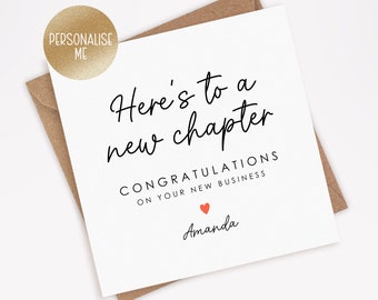 Personalised Congratulations on your New Business Card, Good Luck With New Business Card, Well Done On Your New Business, New Chapter (007)