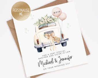 Personalised Brother and Sister In Law Wedding Card, Brother and Wife, Sister In Law Wedding, Brother Wedding Card, Special Couple (007)