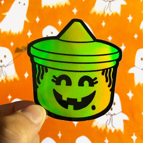 McGoblin Halloween Bucket Holographic Vinyl Sticker