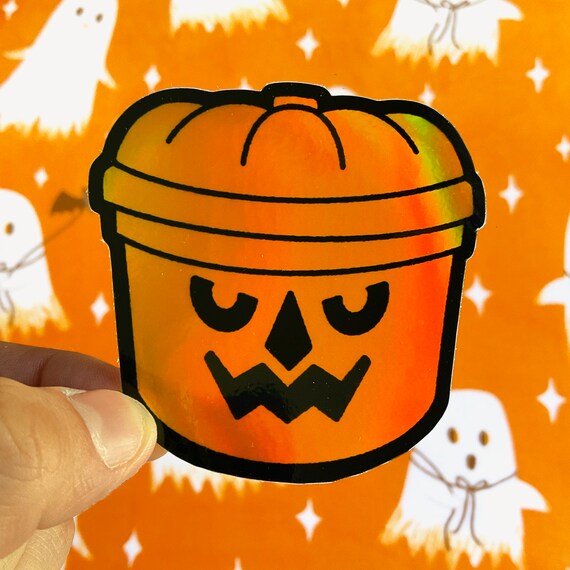 McPunk'n Halloween Bucket Holographic Vinyl Sticker