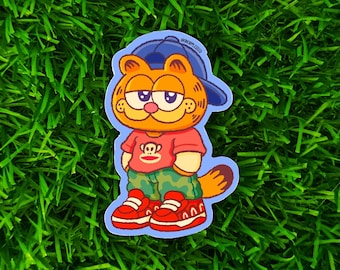 Y2K Alt Orange Cat - Vinyl Sticker