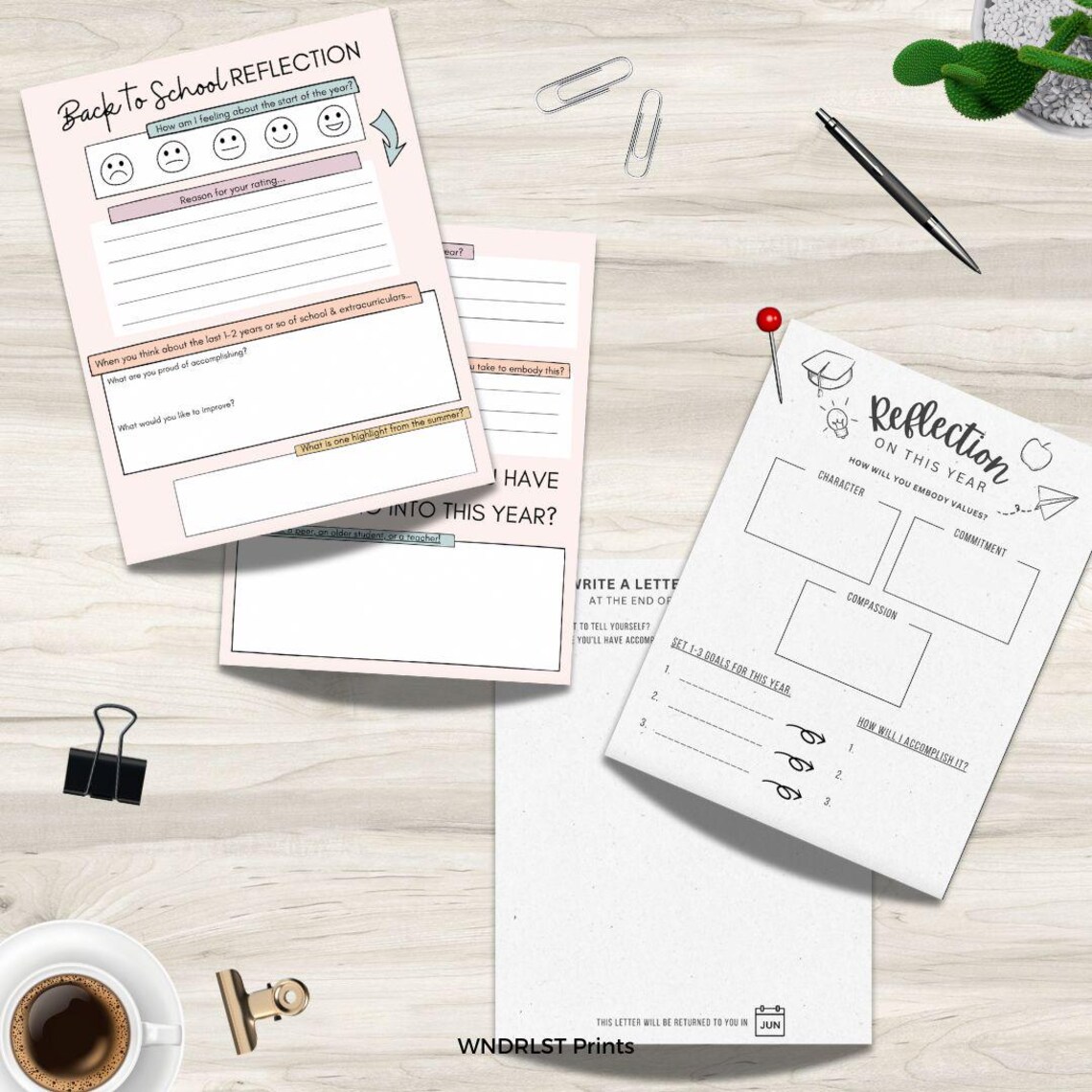 Back to School Reflection & Goal Setting - Etsy