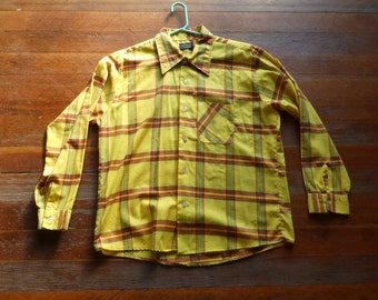 yellow and grey plaid shirt