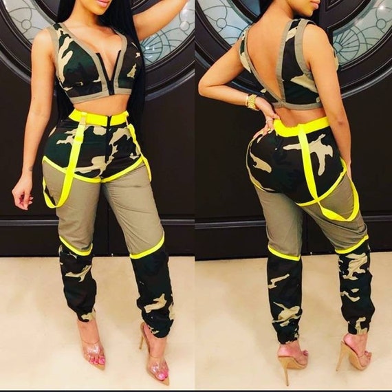 army fatigue crop top