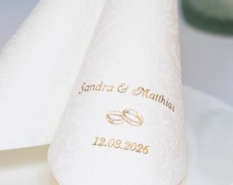 Personalisierte Hochzeitsservietten aus hochwertigem Premium-Line Material - STOFFÄHNLICH | Mit exklusivem Prägedruck