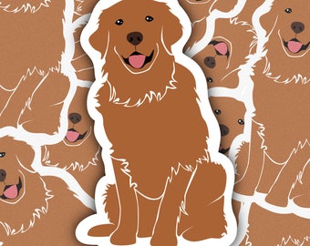 Golden Retriever Dog, Golden Retriever Dog Sticker, Golden Sticker, Red Golden Retriever, Retriever, Dog Mom, Sticker, Laptop Sticker