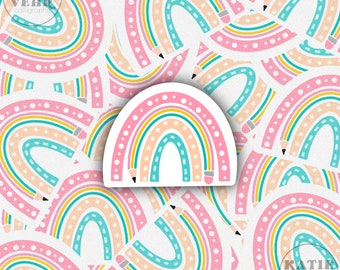 Teacher Sticker, Teacher Rainbow, Teachers, Education, Educators, Elementary School Teacher, Fun Teacher Designs, Classroom Decor, Classroom