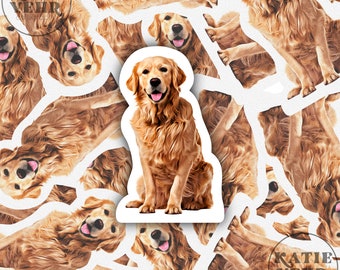 Golden Retriever, Golden, Dog Sticker, Retriever, Service Animal, Dog Mom, Dog Dad, Rescue Dog, Laptop Sticker, Stickers, Vet, Vet Tech