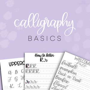 Calligraphy, Calligraphy Lessons, Digital Download, Handwriting, Calligraphy Workbook, iPad template, GoodNotes Templates, Procreate, Brush