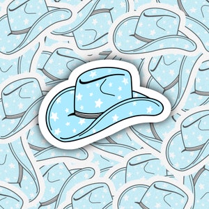 Cowboy Hat, Cowboy Hat Sticker, Star Sticker, Vintage Sticker, Nashville Sticker, VSCO, Aesthetic, Laptop Sticker, Water Bottle Sticker