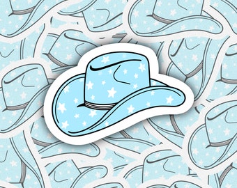 Cowboy Hat, Cowboy Hat Sticker, Star Sticker, Vintage Sticker, Nashville Sticker, VSCO, Aesthetic, Laptop Sticker, Water Bottle Sticker