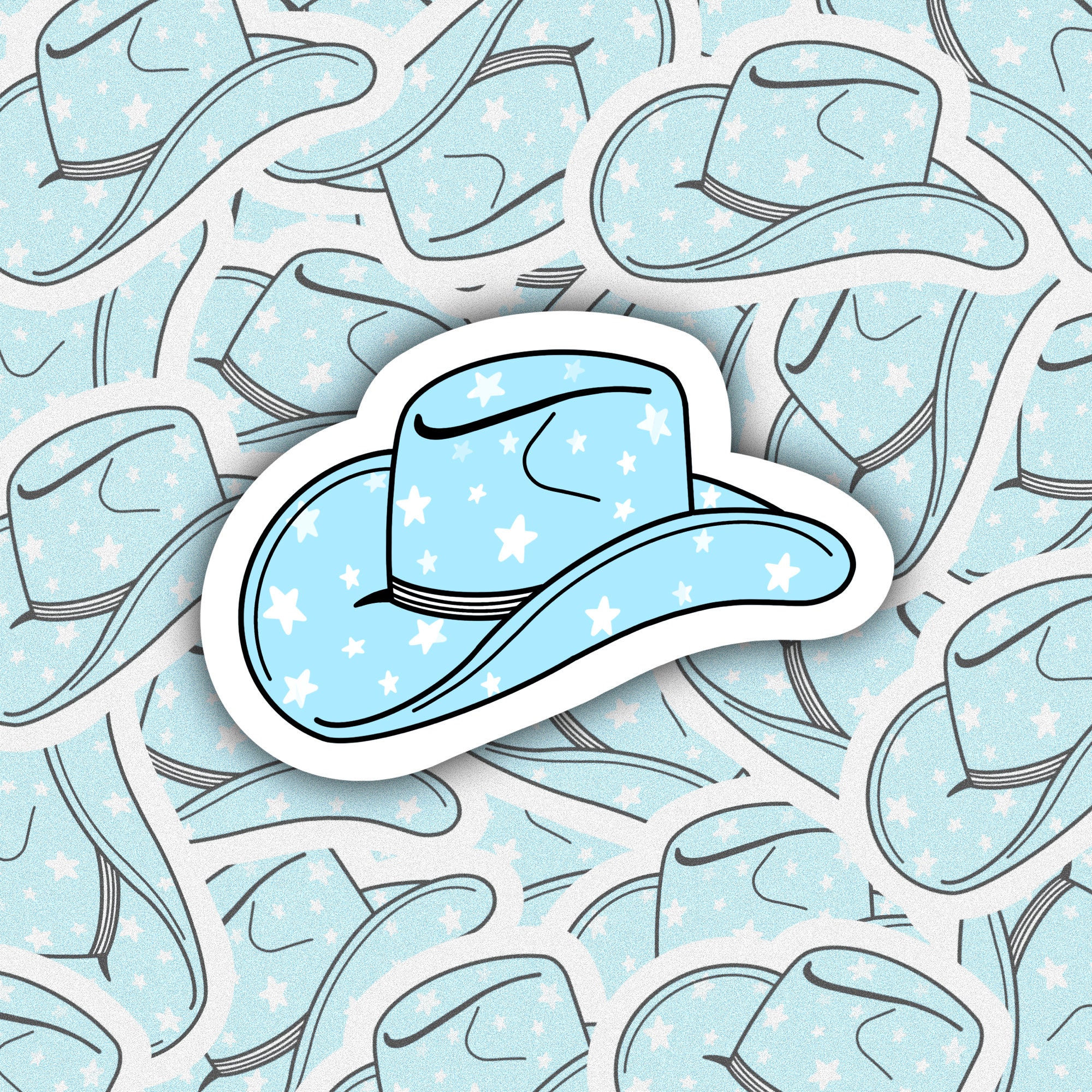Cowboy Hat Cowboy Hat Sticker Star Sticker Vintage Sticker - Etsy Ireland