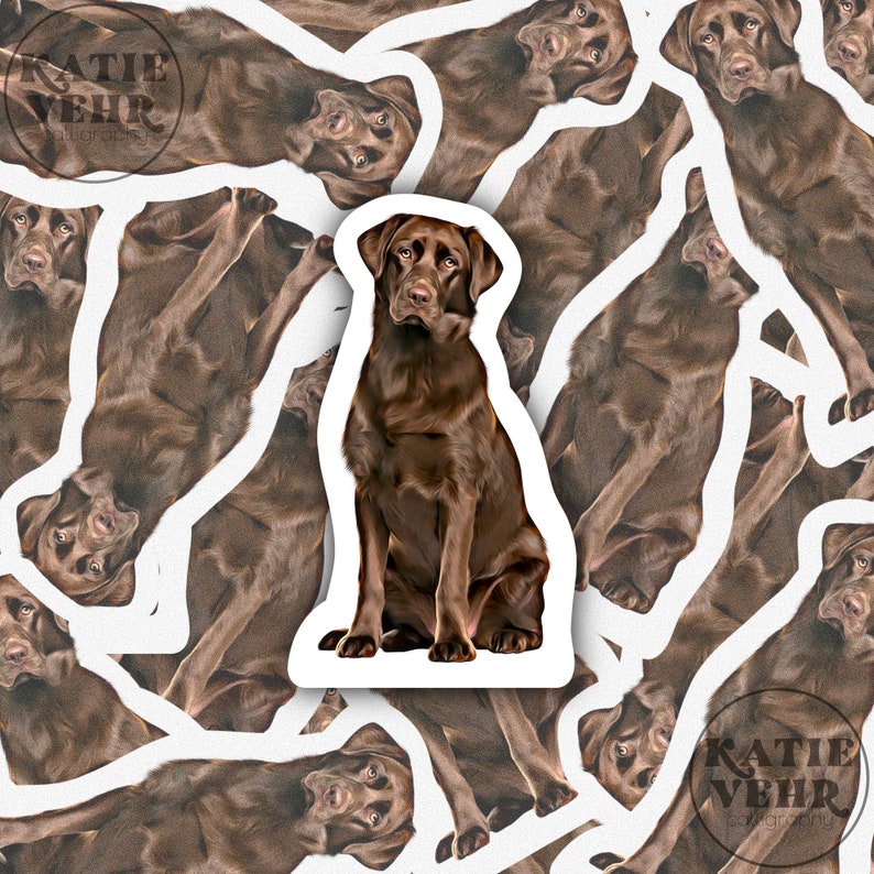 Chocolate Lab, Labrador, Labrador Retriever, Hunting Dog, Chocolate Lab Sticker, Dog Mom, Dog Sticker, Laptop Sticker, Vet, Vet Tech, Dogs image 1