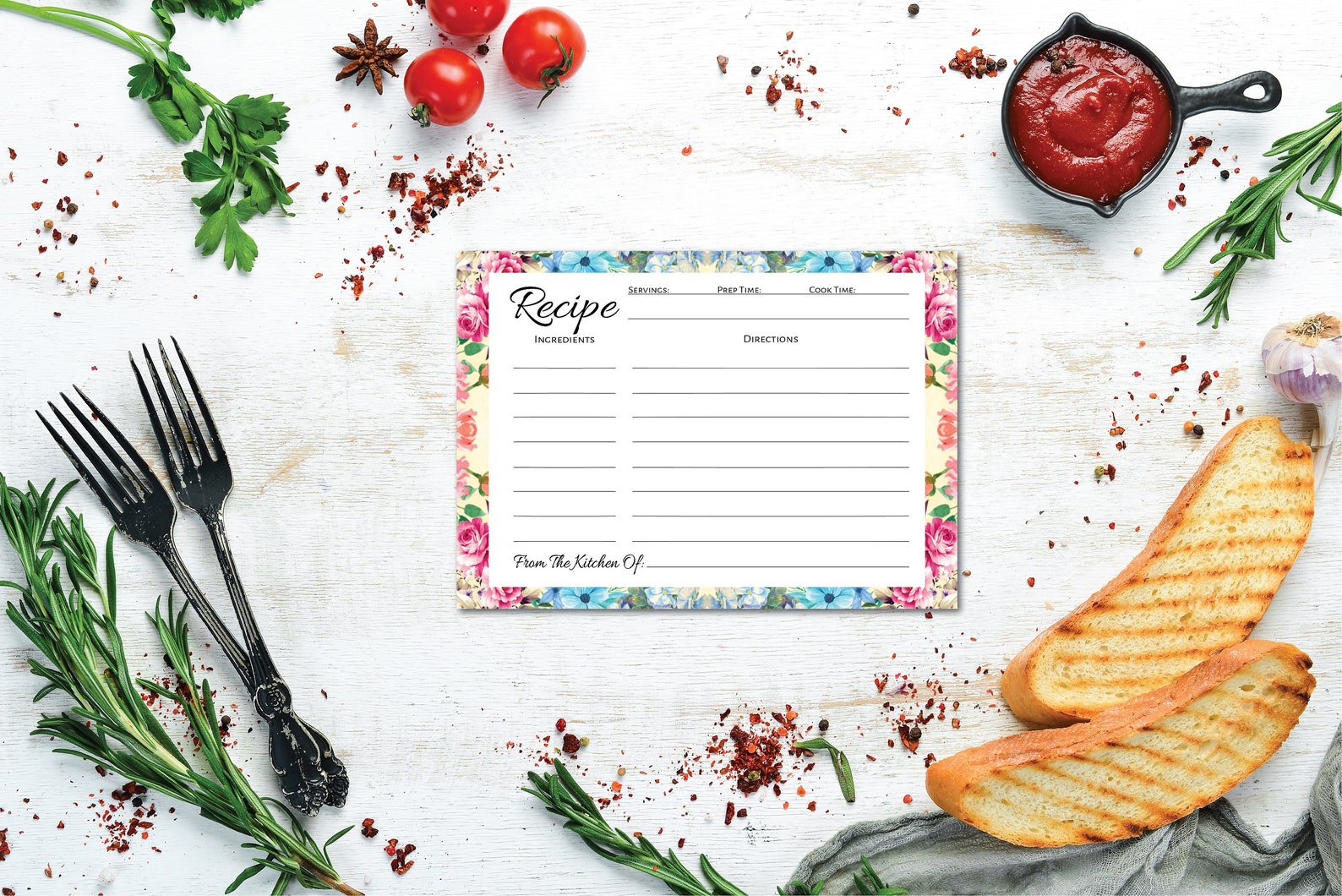 Pioneer Woman Style Floral Recipe Cards 100 Pcs 100, 4.25 X 5.5 Etsy