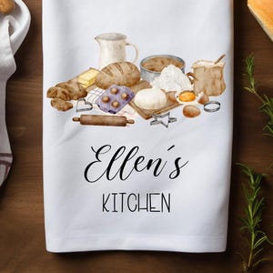 Personalized Baking Tea Towel: Custom Kitchen Decor, Baker Gift