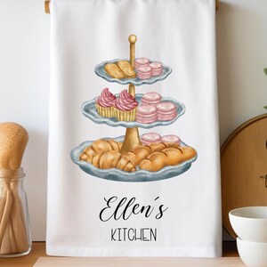 Personalized Pastry Tea Towel: Custom Kitchen Decor