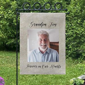 Personalized Memorial Garden Flag - Custom Tribute Flag with Photo & Text - Cemetery Remembrance