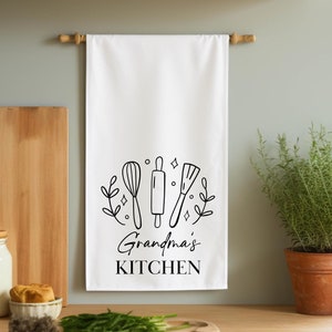 Personalized Grandma's Kitchen Towel, Custom Kitchen Towel, Kitchen Gift, Grandma Gift, Cooking Towel, Unique Towel