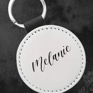 Personalized Name Bridesmaid Keychain, Faux Leather Keyring, Custom Bridesmaid Gift, Bride Squad Gift, Key Accessory