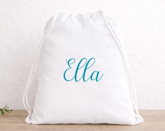 Personalized Bridesmaid Drawstring Backpack, Custom Name Wedding Day Bag