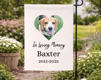 Bandera de jardín conmemorativa personalizada para mascotas, bandera de jardín con foto de perro o gato personalizada