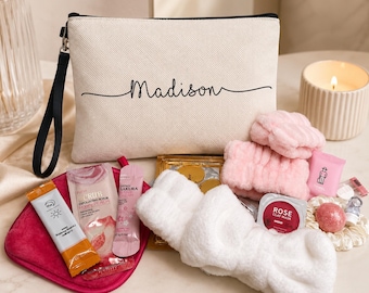 Gepersonaliseerde spa-cadeauset: zelfzorgpakket met aangepaste naam voor dames