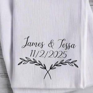 Wedding Gift Personalized Name Kitchen Tea Towel, Custom Name Tea Towel, Bridal Shower Gift, Housewarming Gift, Newlywed Couples Gift