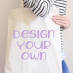 Design Your Own Cotton Canvas Tote Bag: Personalized Wedding Favor