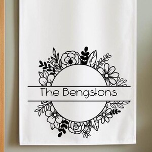 Personalized Family Name Tea Towel: Cotton Kitchen Decor