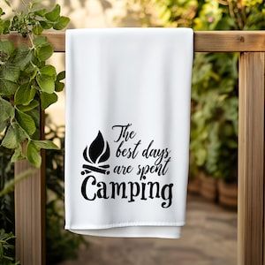Camping Tea Towel: Campfire Kitchen Decor