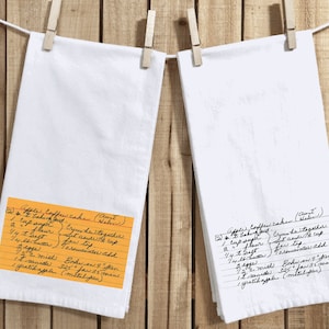 Custom Family Recipe Tea Towel, Handwritten Recipe Kitchen Towel, Personalized Recipe Towel, Family Heirloom Gift, Favorite Recipe Gift
