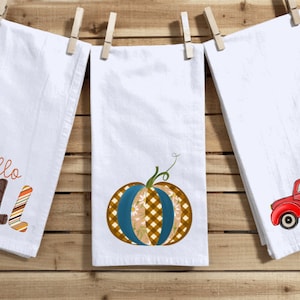 Fall Kitchen Towel Set, Flour Sack Tea Towels, Fall Farmhouse Decor, Farmhouse Kitchen Decor, Farmhouse Kitchen Towels, Fall Dish Towels