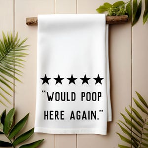 Funny Guest Bathroom Hand Towel, Funny Half Bath Hand Towel, Funny Cotton Tea Towel, Guest Bathroom Decor, Bathroom Hand Towel