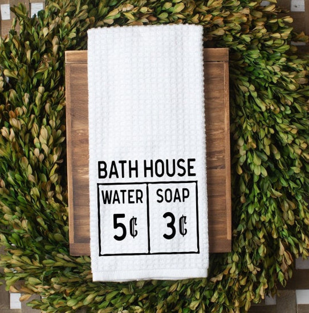 Bath House Vintage Style Bathroom Towel, Bathroom Hand Towel, Guest