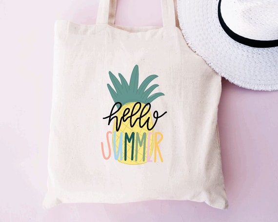 Ciao estate Borsa da spiaggia all'ananas, borsa da spiaggia per