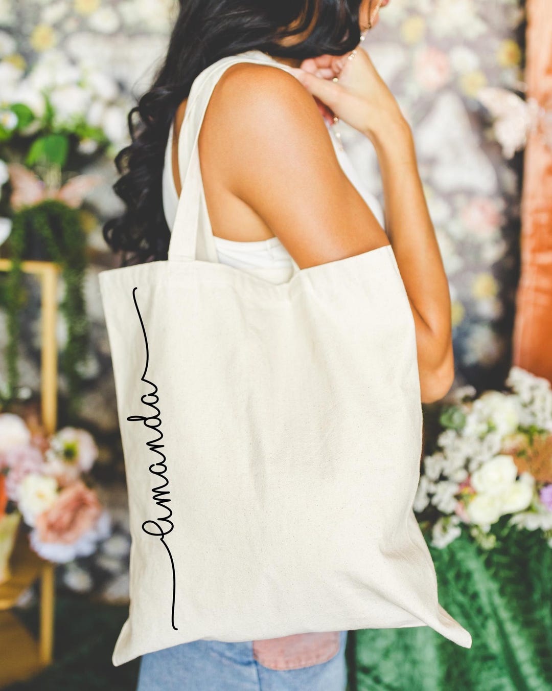 Personalized Bridesmaid Tote Bag: Custom Name, Wedding Day Gift - Etsy