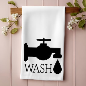 Antique Faucet Cotton Tea Towel: Farmhouse Bathroom Decor
