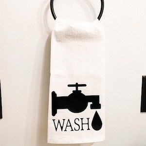 Wash Antique Faucet Bathroom Towel, Farmhouse Bathroom Hand Towel ...