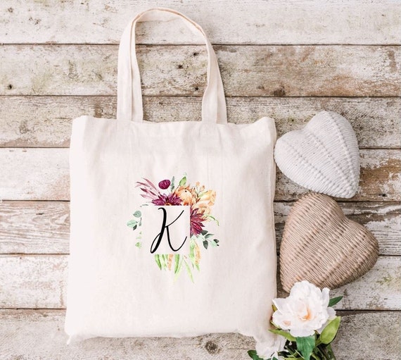 Personalized Wedding Floral Tote Bags Gift for Bridesmaid 