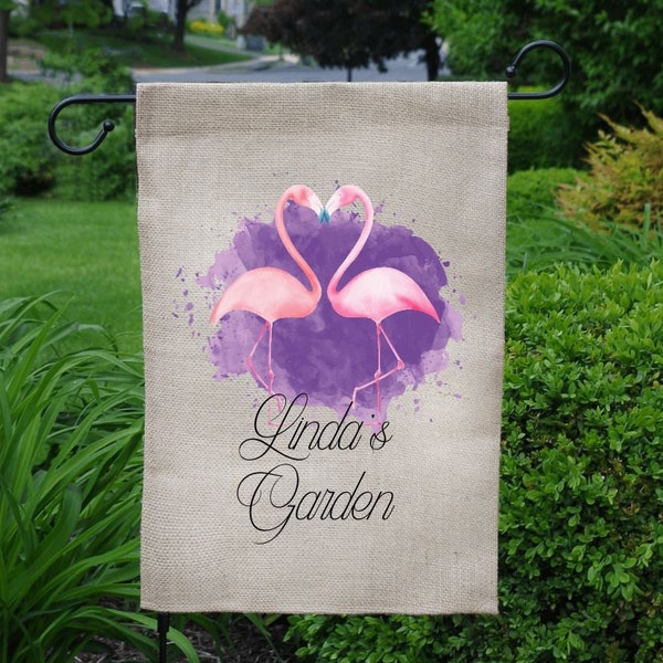 Personalized Flamingo Garden Flag: Tropical Outdoor Decor